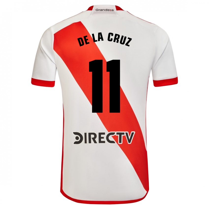 Niño Camiseta Nicolas De La Cruz #11 Blanco Rojo 1ª Equipación 2023/24 La Camisa
