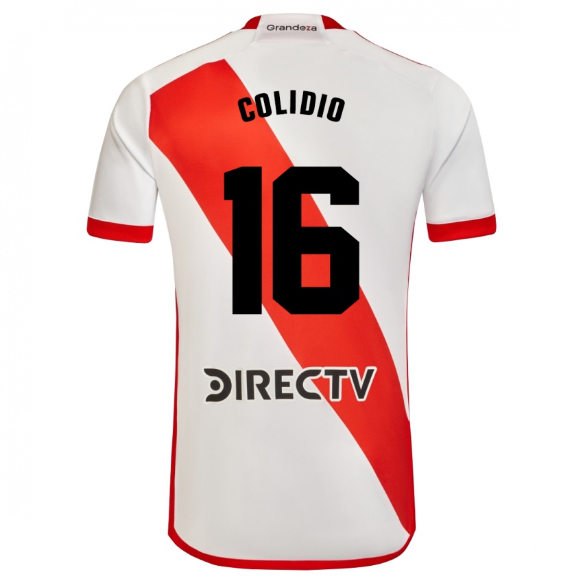 Niño Camiseta Facundo Colidio #16 Blanco Rojo 1ª Equipación 2023/24 La Camisa