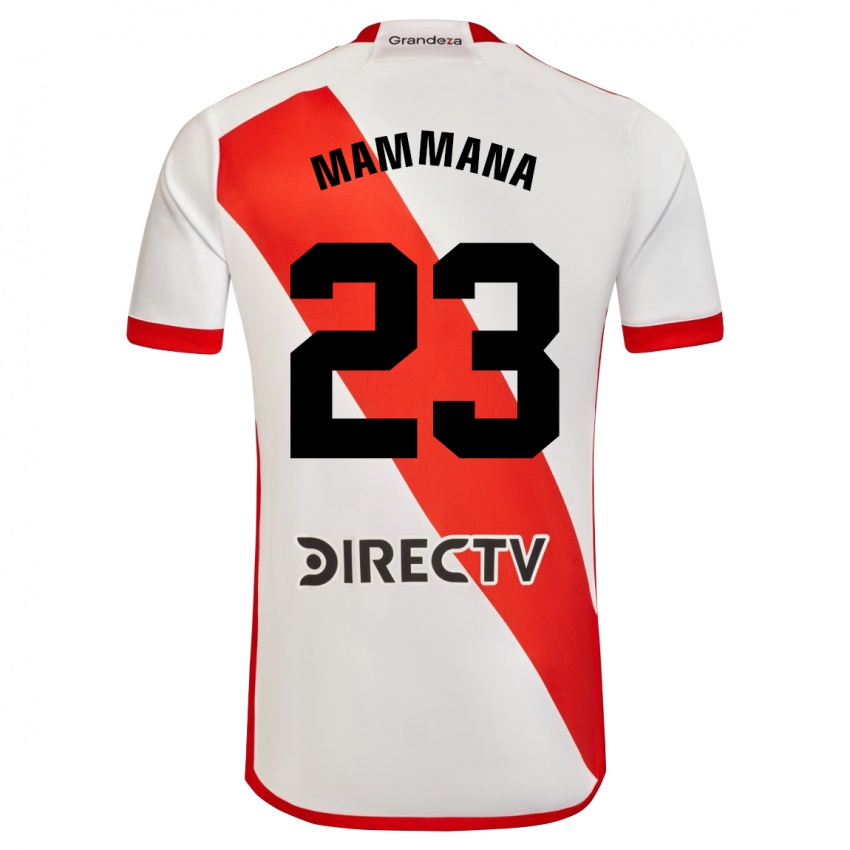 Niño Camiseta Emanuel Mammana #23 Blanco Rojo 1ª Equipación 2023/24 La Camisa