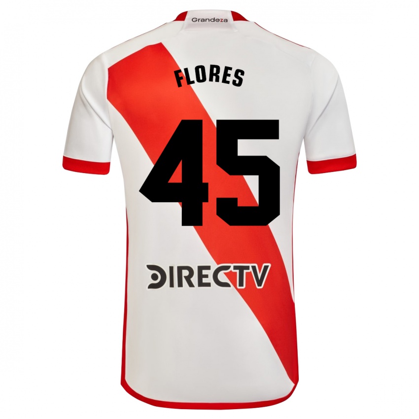 Niño Camiseta Joaquín Flores #45 Blanco Rojo 1ª Equipación 2023/24 La Camisa