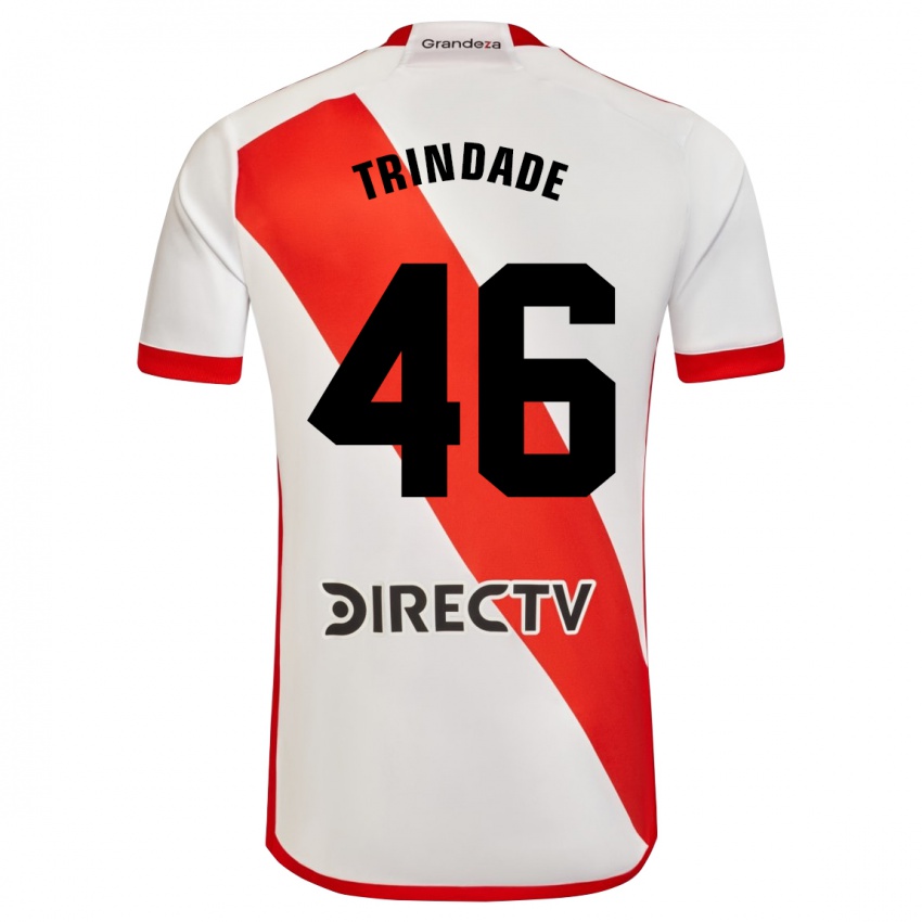 Niño Camiseta Gonzalo Trindade #46 Blanco Rojo 1ª Equipación 2023/24 La Camisa