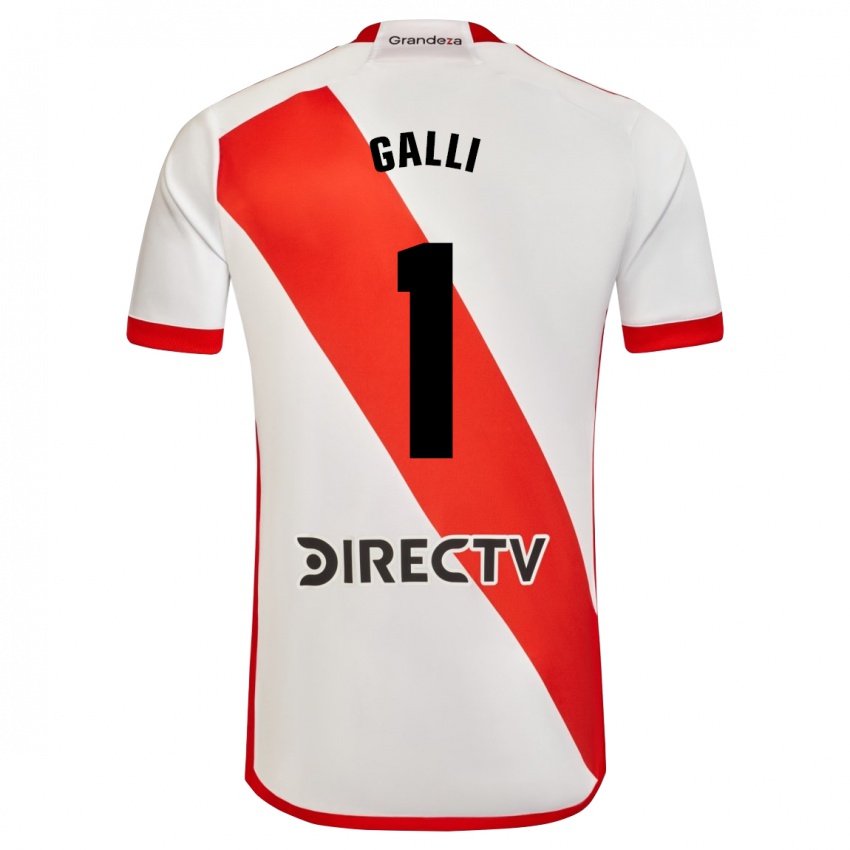 Niño Camiseta Ludmila Galli #1 Blanco Rojo 1ª Equipación 2023/24 La Camisa