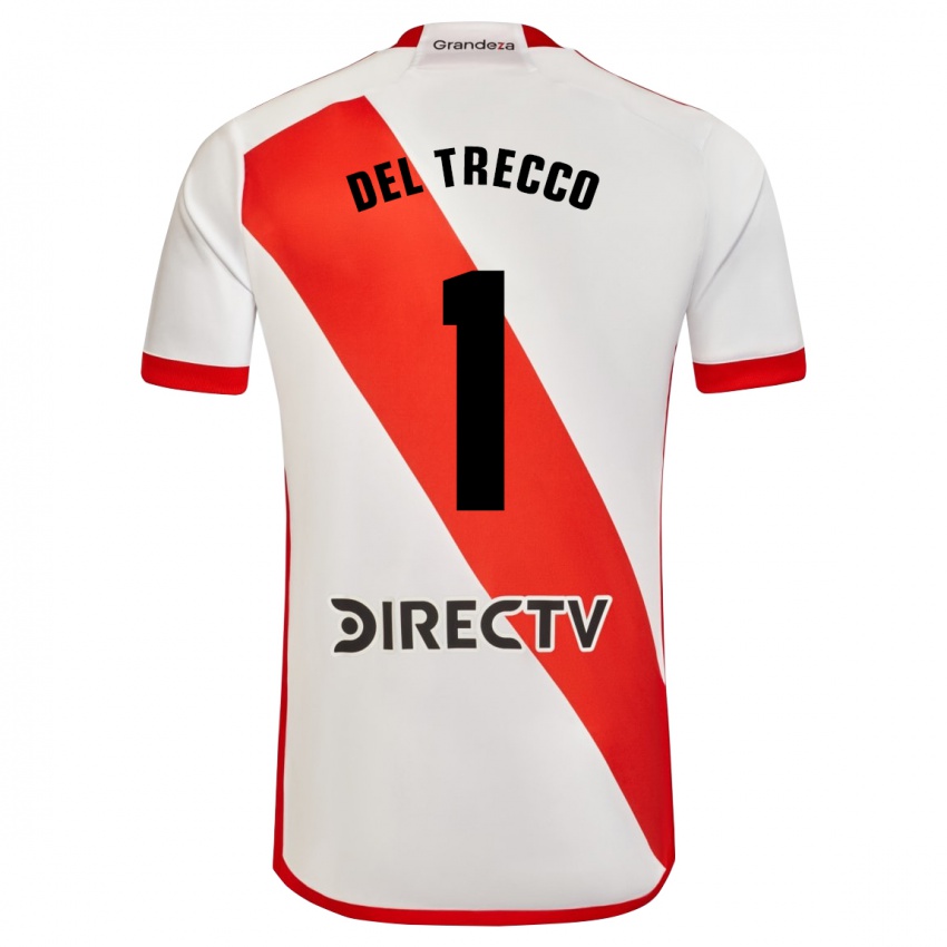 Niño Camiseta Martina Del Trecco #1 Blanco Rojo 1ª Equipación 2023/24 La Camisa