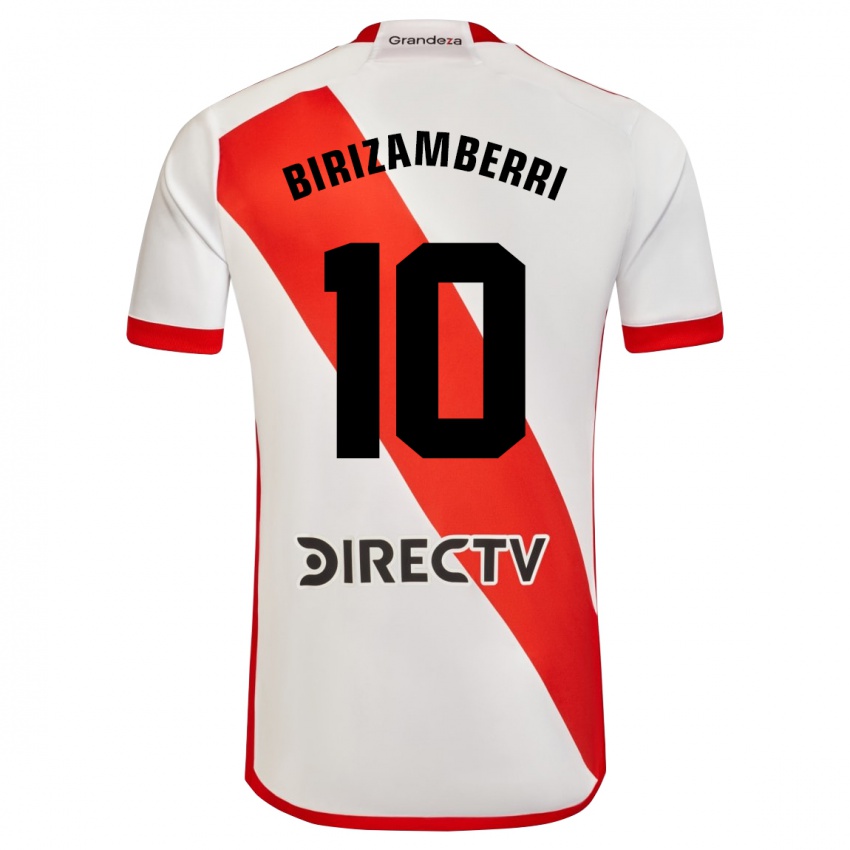 Niño Camiseta María Carolina Birizamberri Rivero #10 Blanco Rojo 1ª Equipación 2023/24 La Camisa
