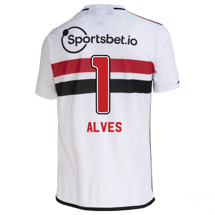 Niño Camiseta Felipe Alves #1 Blanco 1ª Equipación 2023/24 La Camisa
