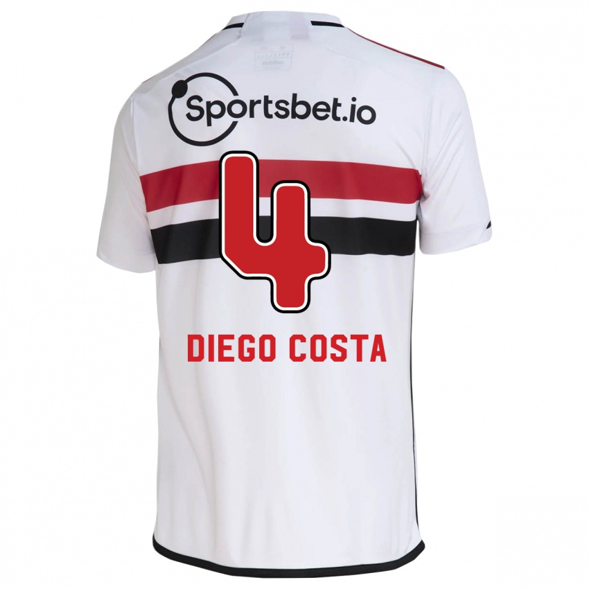 Niño Camiseta Diego Costa #4 Blanco 1ª Equipación 2023/24 La Camisa