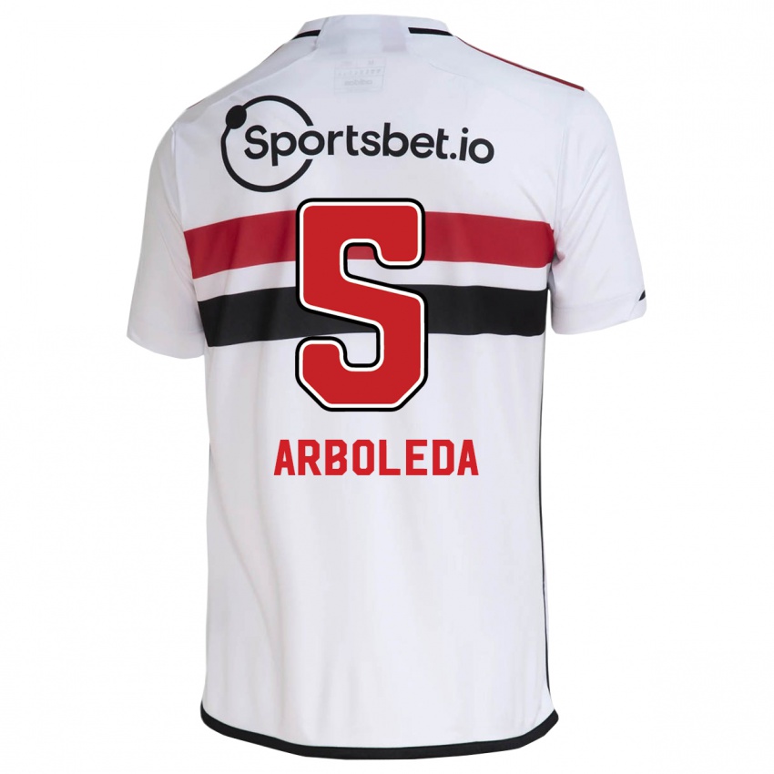 Niño Camiseta Robert Arboleda #5 Blanco 1ª Equipación 2023/24 La Camisa