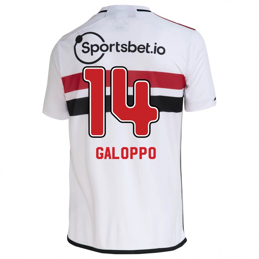 Niño Camiseta Giuliano Galoppo #14 Blanco 1ª Equipación 2023/24 La Camisa