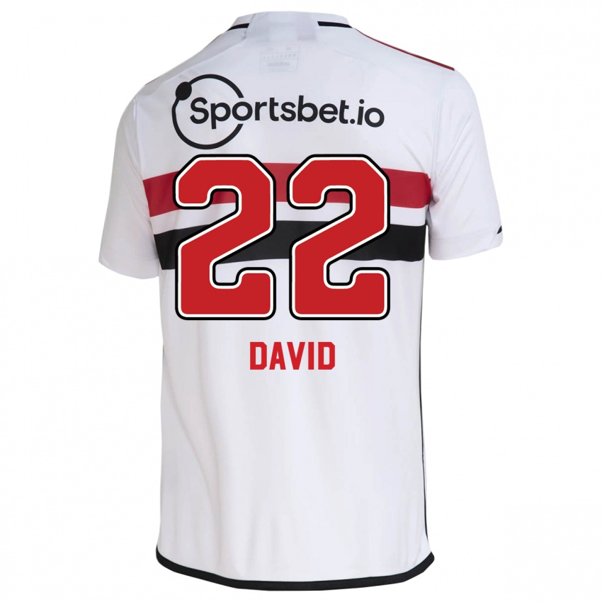 Niño Camiseta David #22 Blanco 1ª Equipación 2023/24 La Camisa