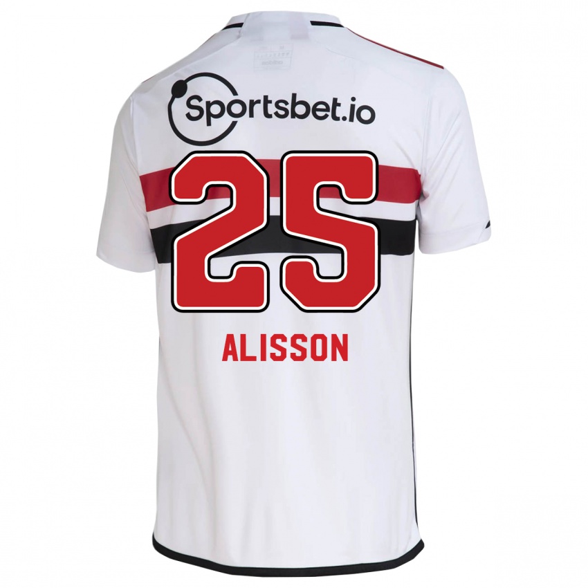 Niño Camiseta Alisson #25 Blanco 1ª Equipación 2023/24 La Camisa