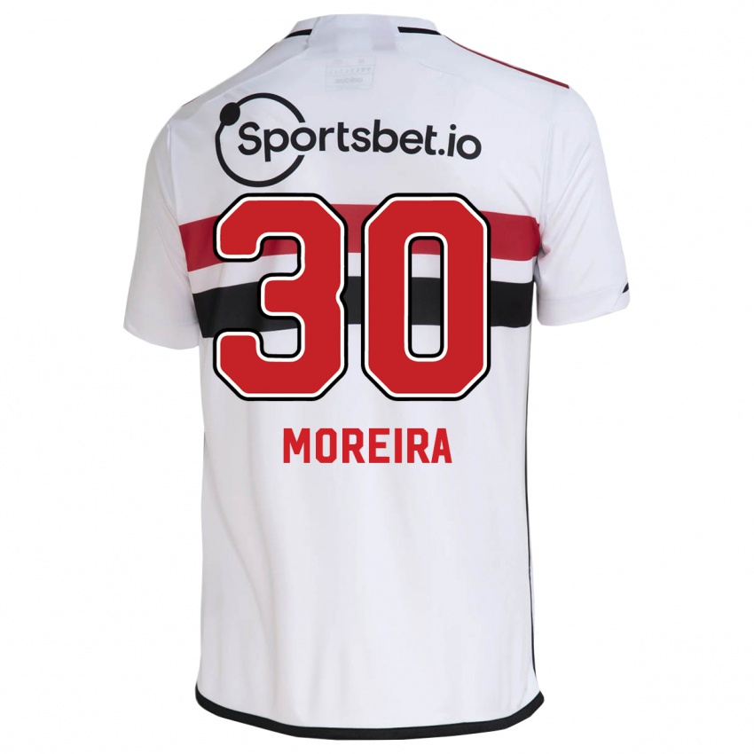 Niño Camiseta João Moreira #30 Blanco 1ª Equipación 2023/24 La Camisa