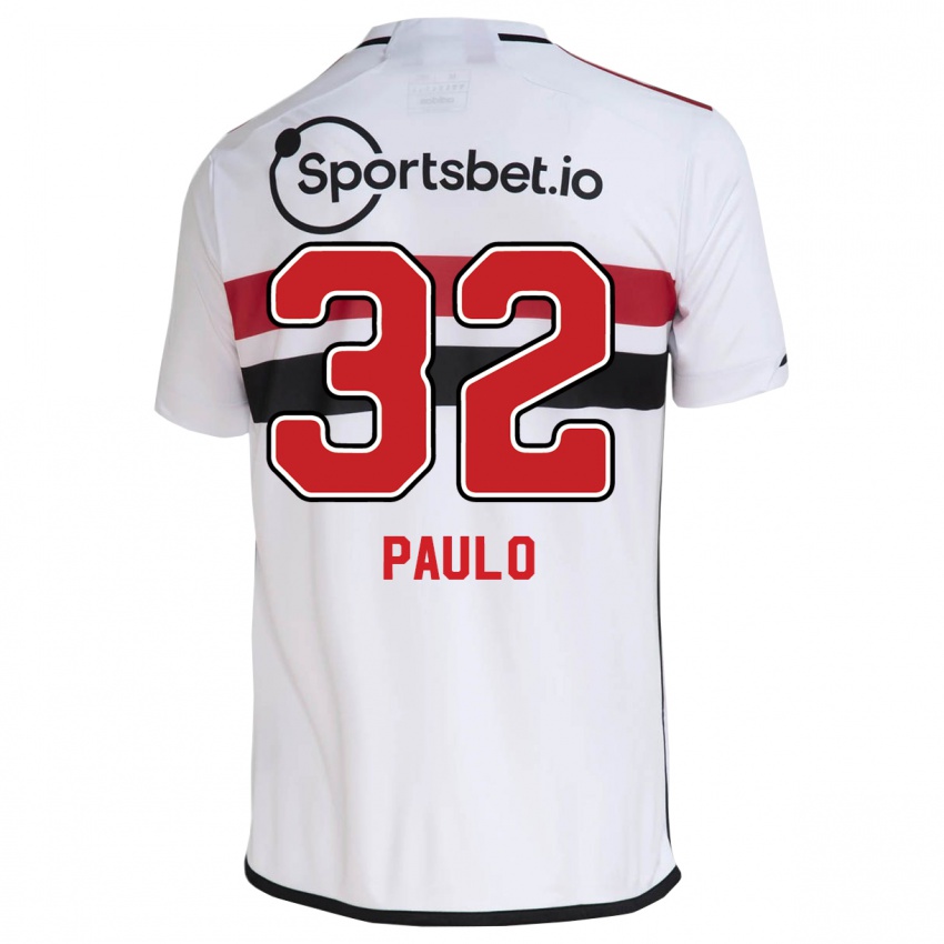 Niño Camiseta Marcos Paulo #32 Blanco 1ª Equipación 2023/24 La Camisa