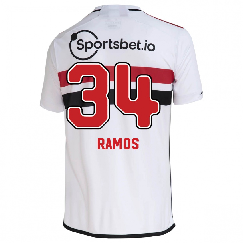 Niño Camiseta Raí Ramos #34 Blanco 1ª Equipación 2023/24 La Camisa