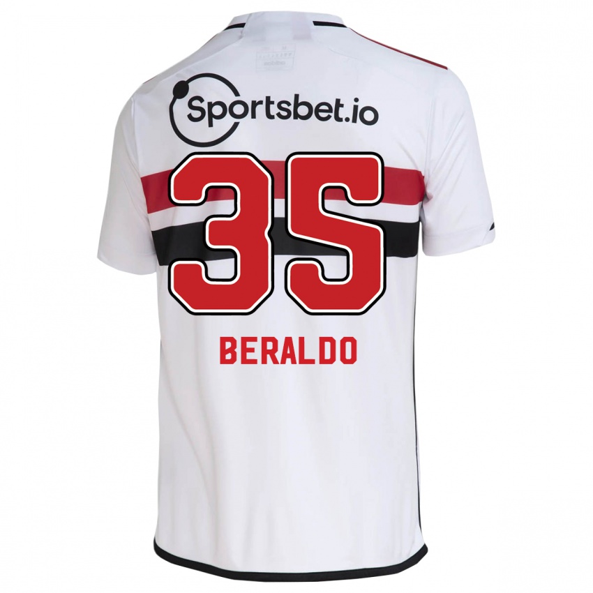 Niño Camiseta Lucas Beraldo #35 Blanco 1ª Equipación 2023/24 La Camisa
