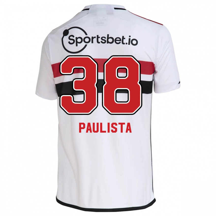 Niño Camiseta Caio Paulista #38 Blanco 1ª Equipación 2023/24 La Camisa
