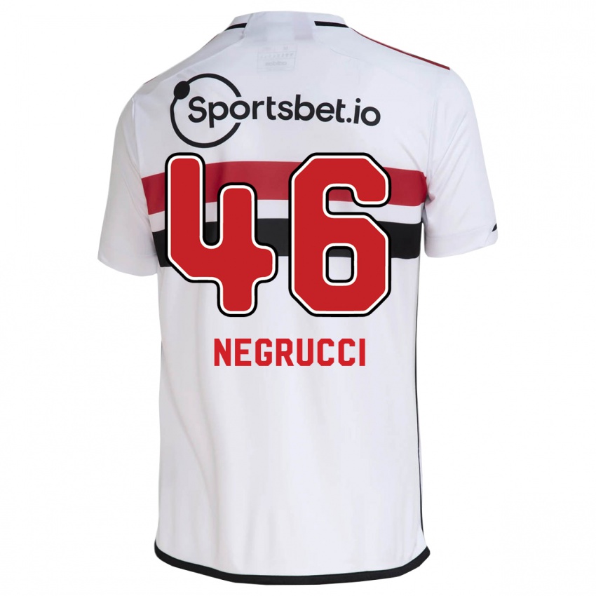 Niño Camiseta Felipe Negrucci #46 Blanco 1ª Equipación 2023/24 La Camisa