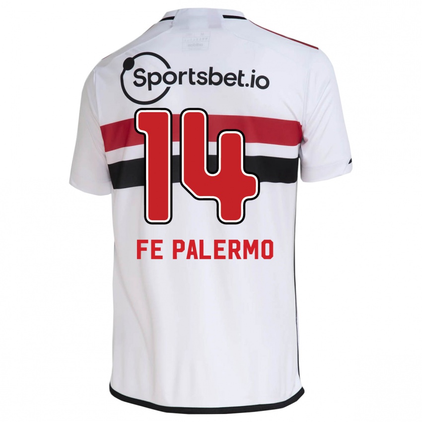 Niño Camiseta Fe Palermo #14 Blanco 1ª Equipación 2023/24 La Camisa