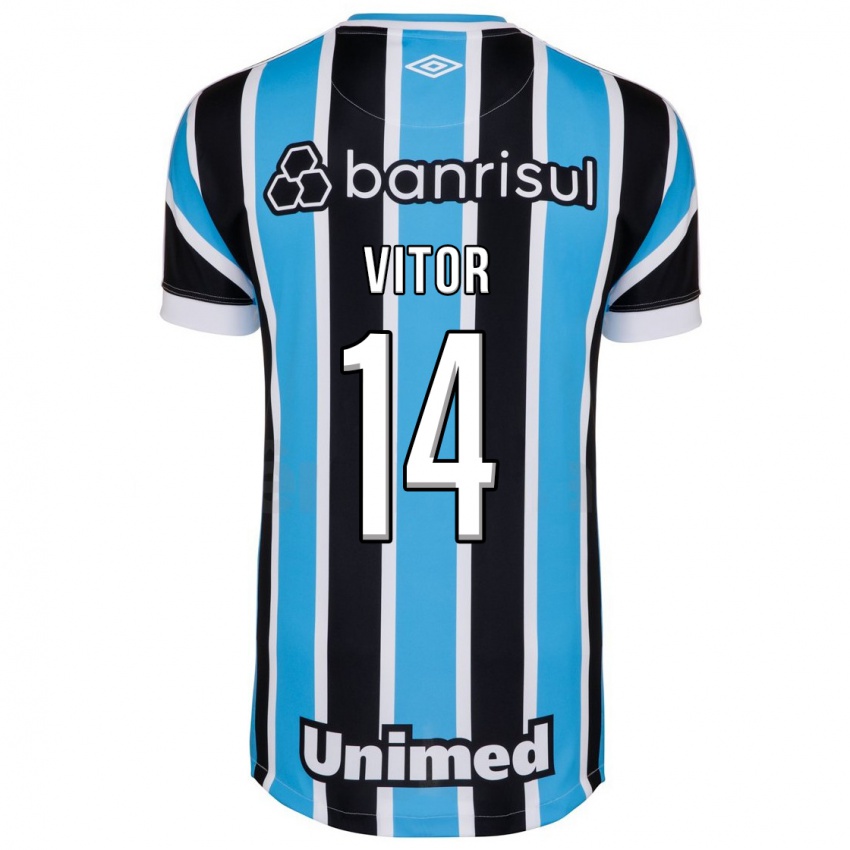 Niño Camiseta João Vitor #14 Azul 1ª Equipación 2023/24 La Camisa