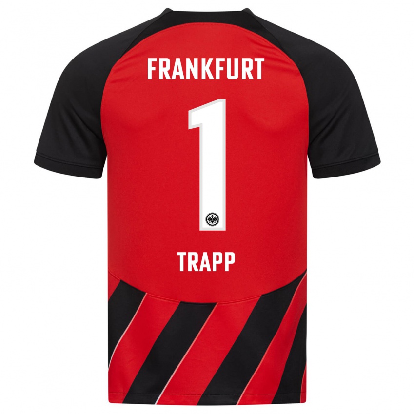 Niño Camiseta Kevin Trapp #1 Negro Rojo 1ª Equipación 2023/24 La Camisa