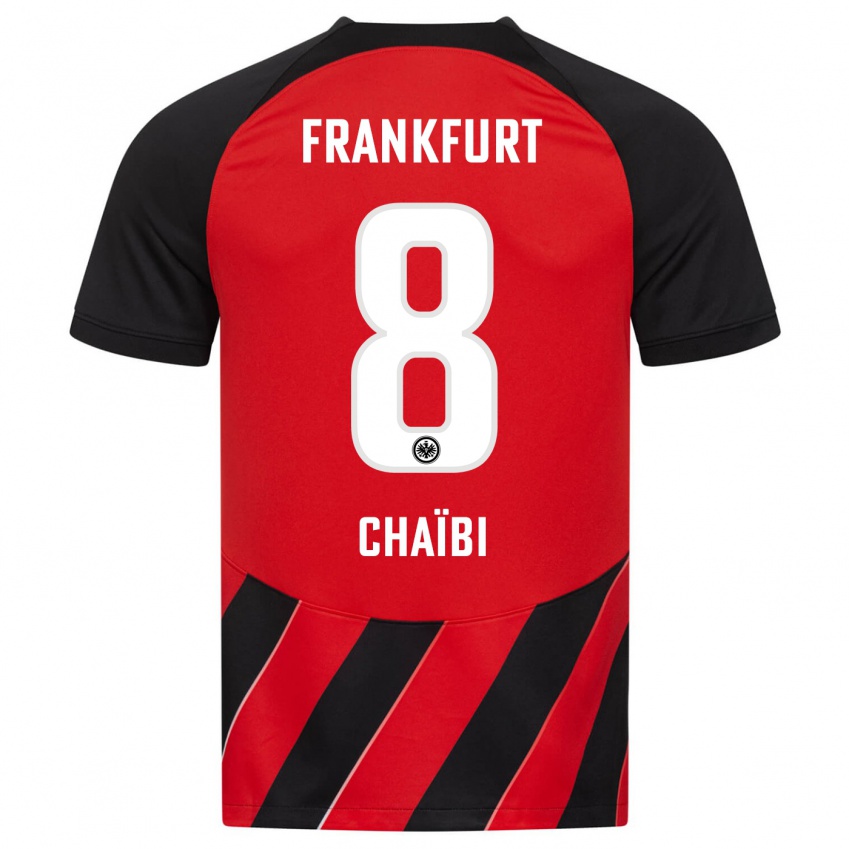 Niño Camiseta Farès Chaïbi #8 Negro Rojo 1ª Equipación 2023/24 La Camisa