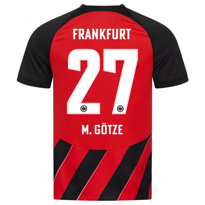 Niño Camiseta Mario Götze #27 Negro Rojo 1ª Equipación 2023/24 La Camisa
