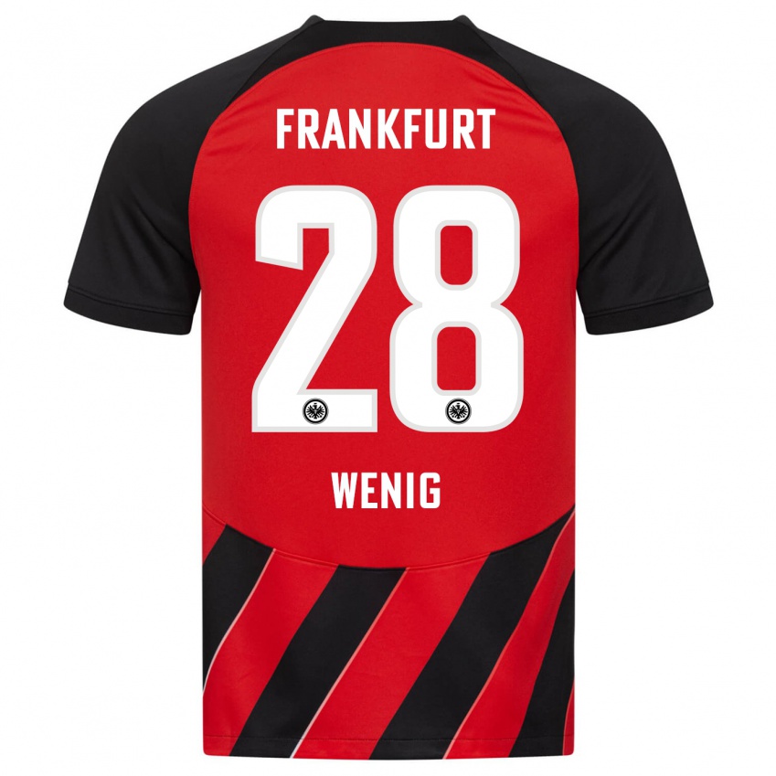 Niño Camiseta Marcel Wenig #28 Negro Rojo 1ª Equipación 2023/24 La Camisa