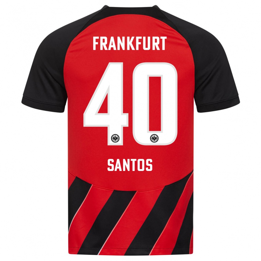 Niño Camiseta Kauã Santos #40 Negro Rojo 1ª Equipación 2023/24 La Camisa