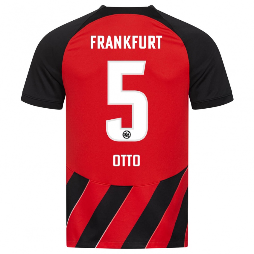 Niño Camiseta Fynn Otto #5 Negro Rojo 1ª Equipación 2023/24 La Camisa