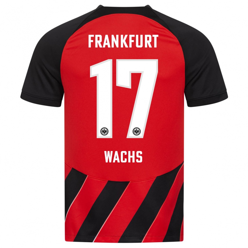 Niño Camiseta Marc Wachs #17 Negro Rojo 1ª Equipación 2023/24 La Camisa