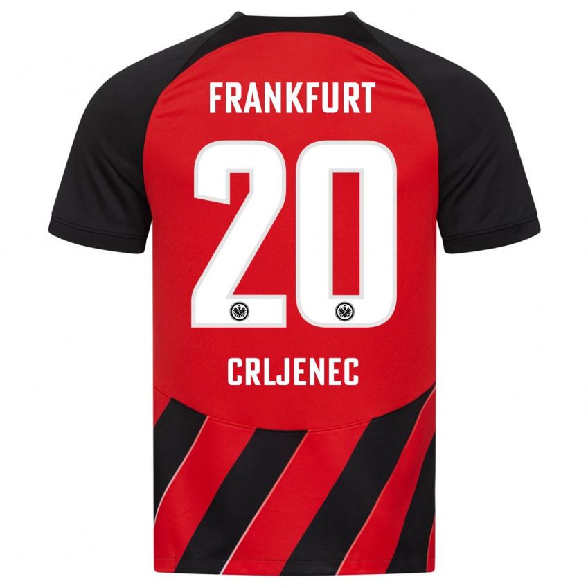 Niño Camiseta Dominik Crljenec #20 Negro Rojo 1ª Equipación 2023/24 La Camisa