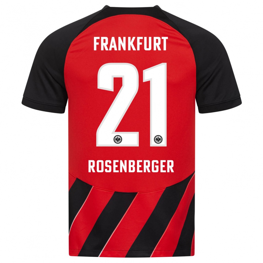 Niño Camiseta Robin Rosenberger #21 Negro Rojo 1ª Equipación 2023/24 La Camisa