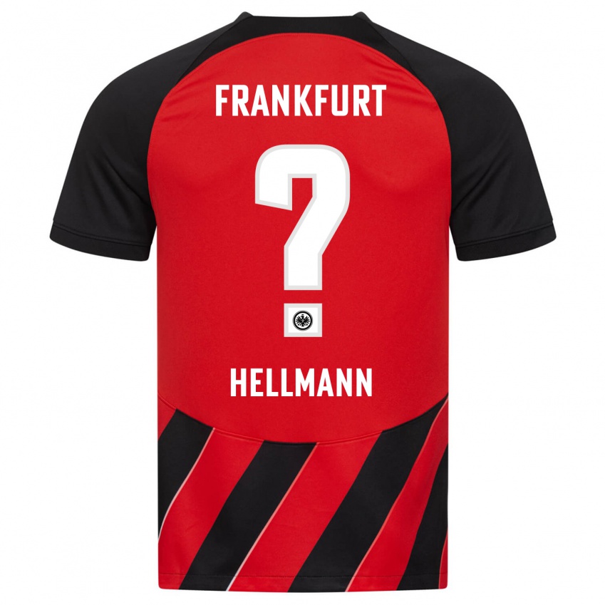 Niño Camiseta Melvin Hellmann #0 Negro Rojo 1ª Equipación 2023/24 La Camisa