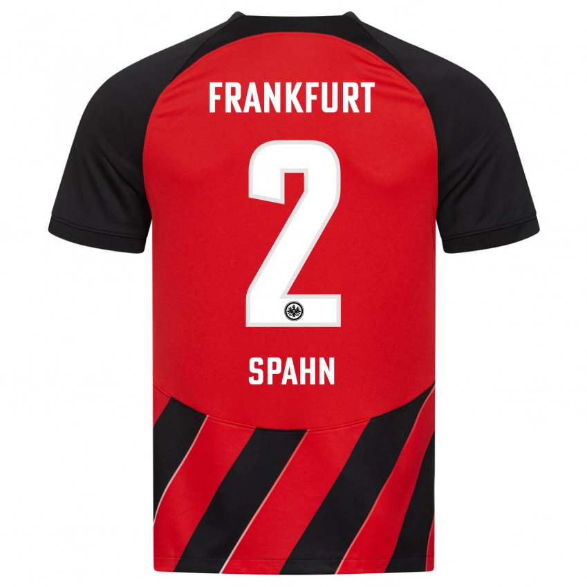 Niño Camiseta Maurice Spahn #2 Negro Rojo 1ª Equipación 2023/24 La Camisa
