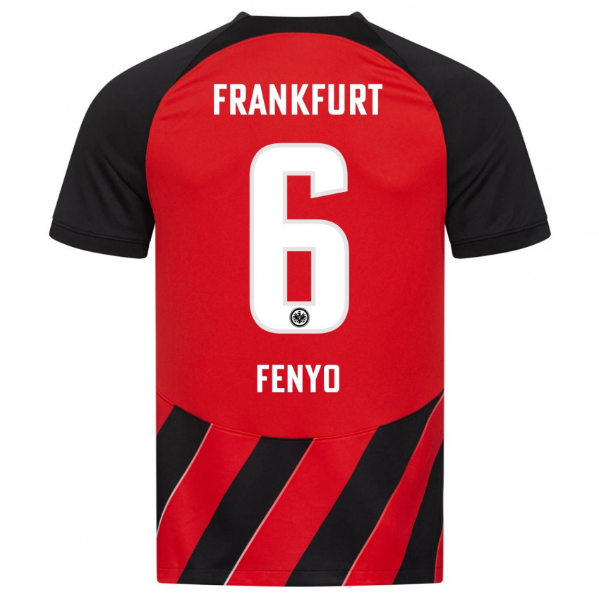 Niño Camiseta Noah Fenyö #6 Negro Rojo 1ª Equipación 2023/24 La Camisa