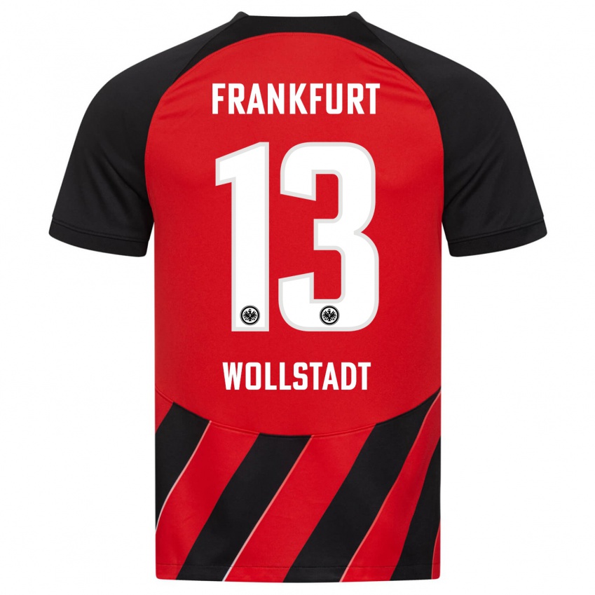 Niño Camiseta Fabio Wollstadt #13 Negro Rojo 1ª Equipación 2023/24 La Camisa