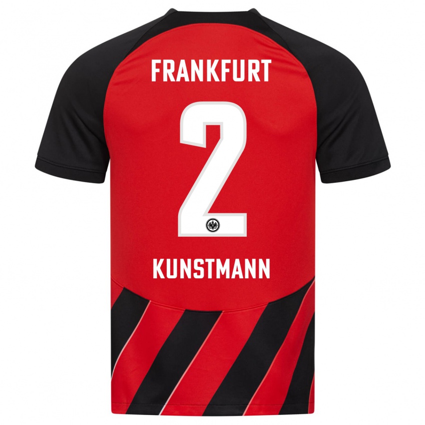 Niño Camiseta Kelvin Kunstmann #2 Negro Rojo 1ª Equipación 2023/24 La Camisa