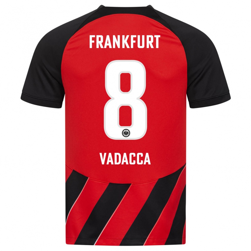Niño Camiseta Gianni Vadacca #8 Negro Rojo 1ª Equipación 2023/24 La Camisa