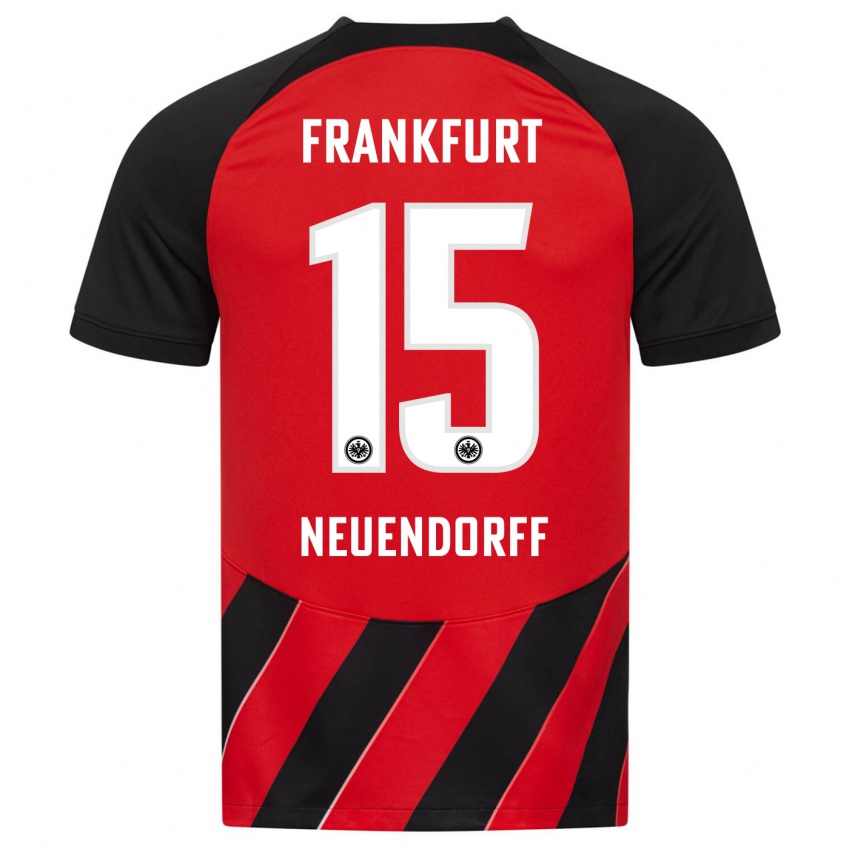 Niño Camiseta Nilo Neuendorff #15 Negro Rojo 1ª Equipación 2023/24 La Camisa