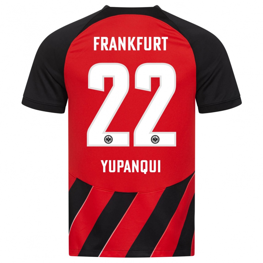 Niño Camiseta Philipp Eisele Yupanqui #22 Negro Rojo 1ª Equipación 2023/24 La Camisa