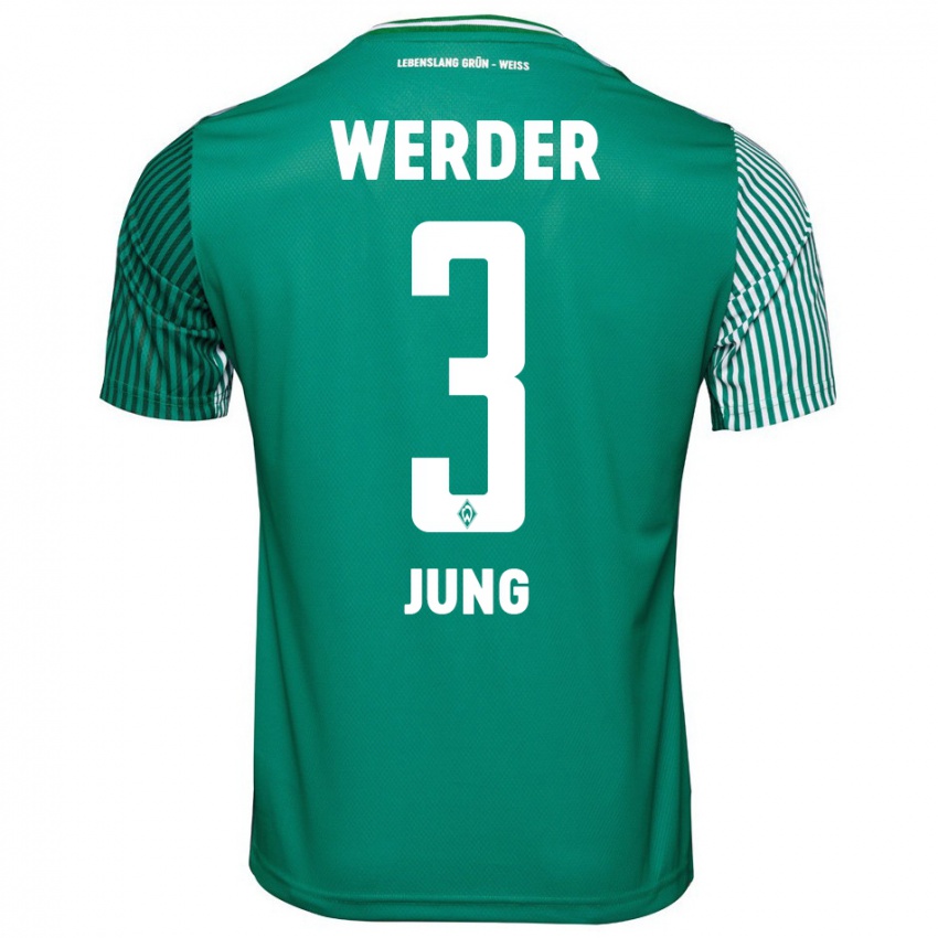 Niño Camiseta Anthony Jung #3 Verde 1ª Equipación 2023/24 La Camisa
