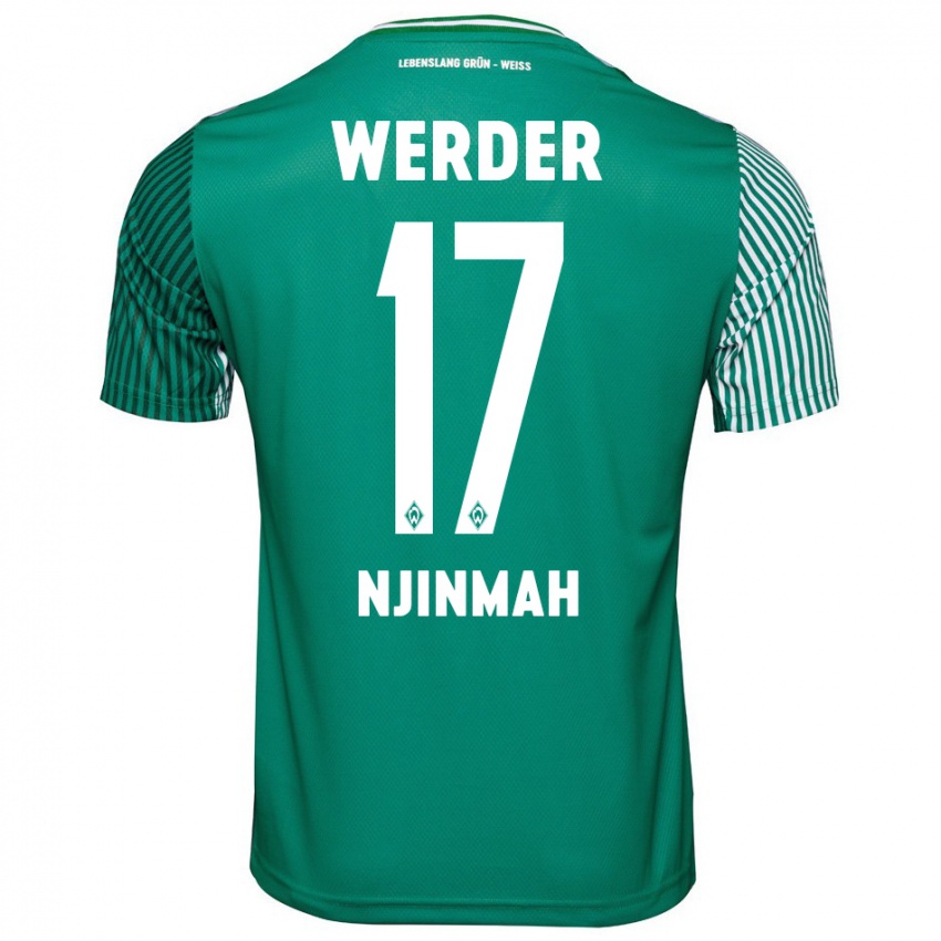 Niño Camiseta Justin Njinmah #17 Verde 1ª Equipación 2023/24 La Camisa