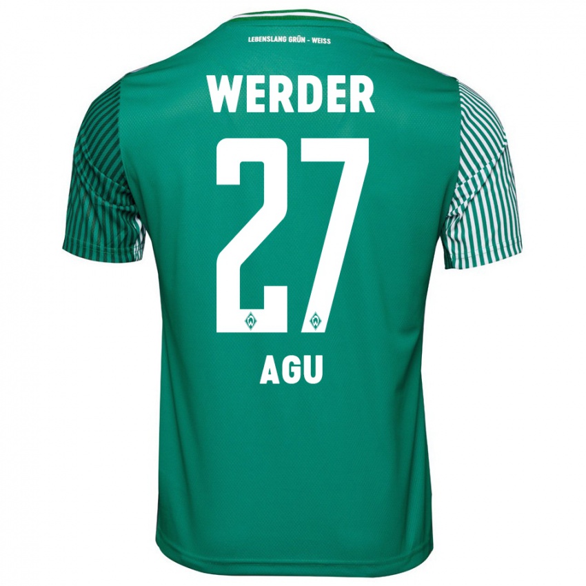 Niño Camiseta Felix Agu #27 Verde 1ª Equipación 2023/24 La Camisa