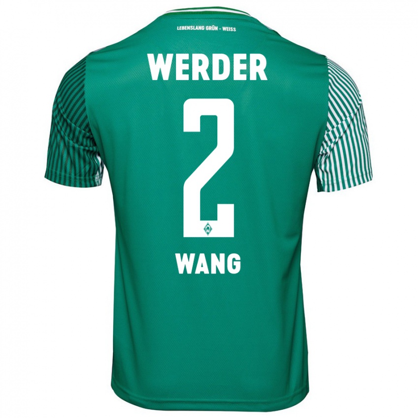 Niño Camiseta Bowen Wang #2 Verde 1ª Equipación 2023/24 La Camisa