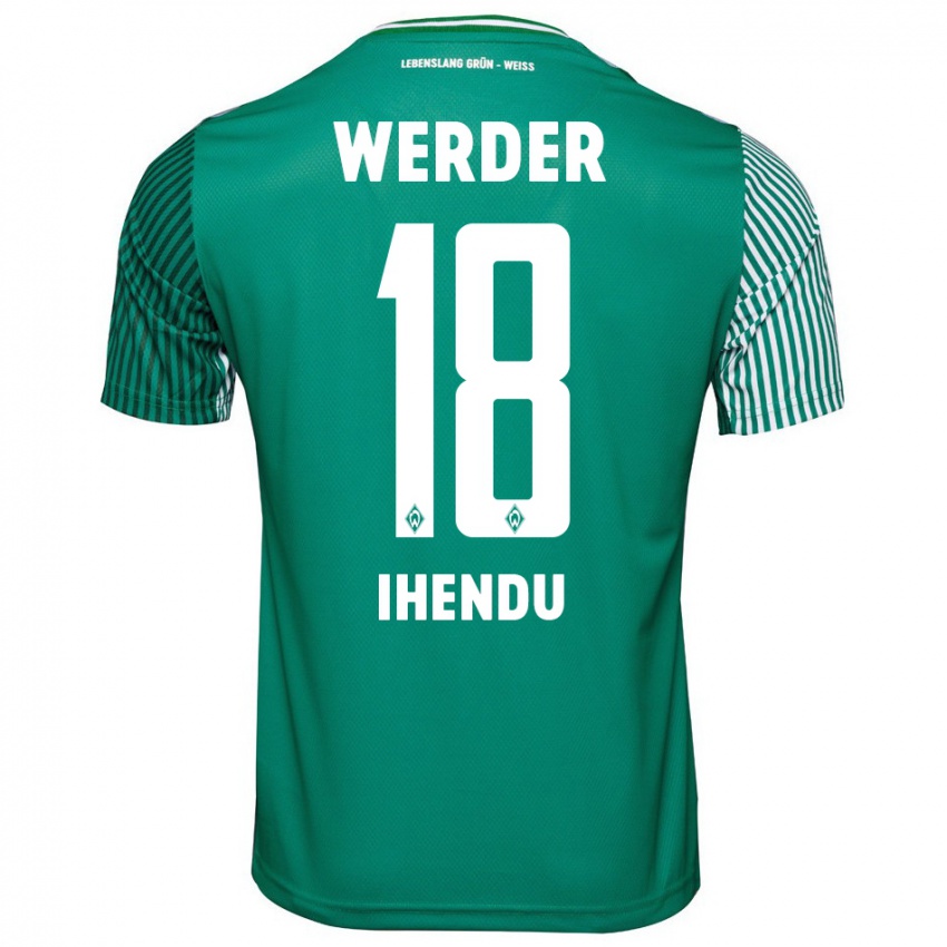 Niño Camiseta Daniel Ihendu #18 Verde 1ª Equipación 2023/24 La Camisa