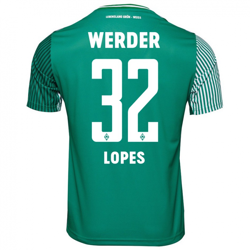 Niño Camiseta Eugenio Lopes #32 Verde 1ª Equipación 2023/24 La Camisa