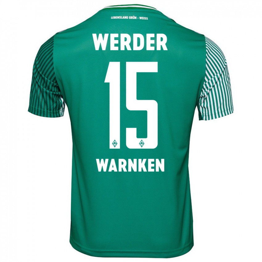 Niño Camiseta Jannes Warnken #15 Verde 1ª Equipación 2023/24 La Camisa