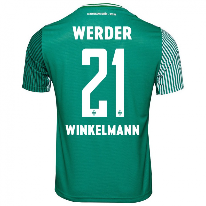 Niño Camiseta Till Winkelmann #21 Verde 1ª Equipación 2023/24 La Camisa