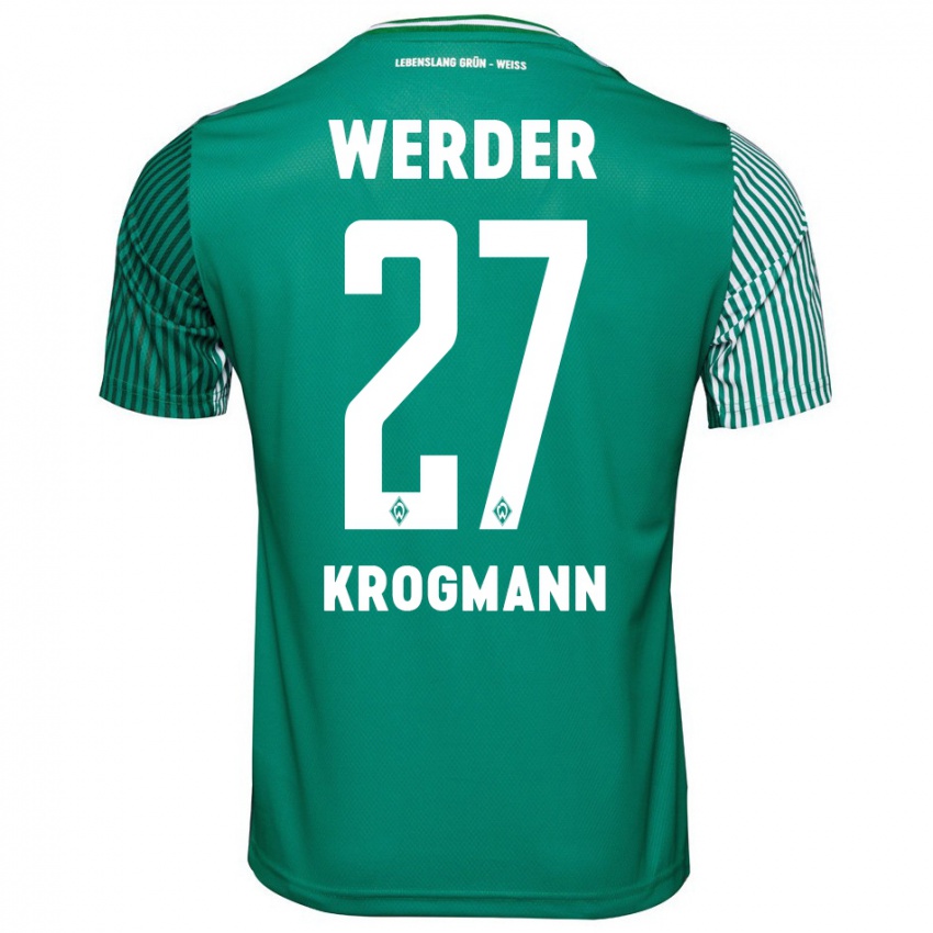 Niño Camiseta Avid Krogmann #27 Verde 1ª Equipación 2023/24 La Camisa