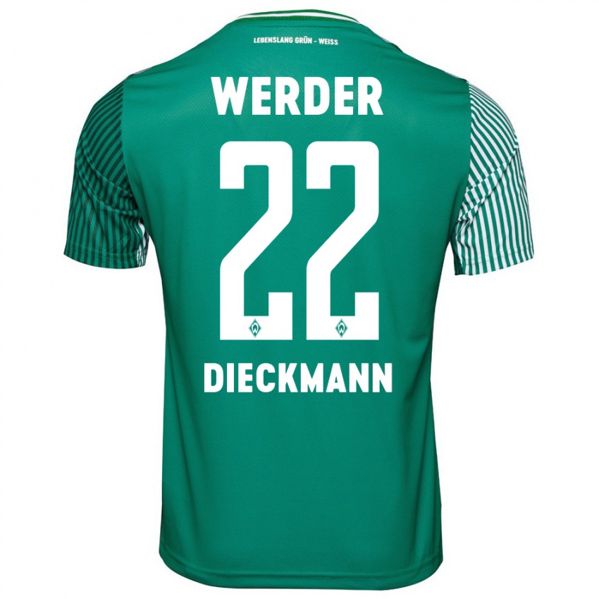 Niño Camiseta Rieke Dieckmann #22 Verde 1ª Equipación 2023/24 La Camisa