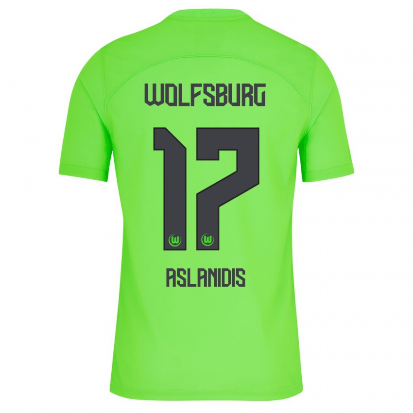 Niño Camiseta Elijas Aslanidis #17 Verde 1ª Equipación 2023/24 La Camisa
